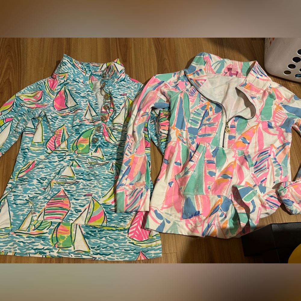 Lilly Pulitzer TWO Multicolor Print Pullovers XXS